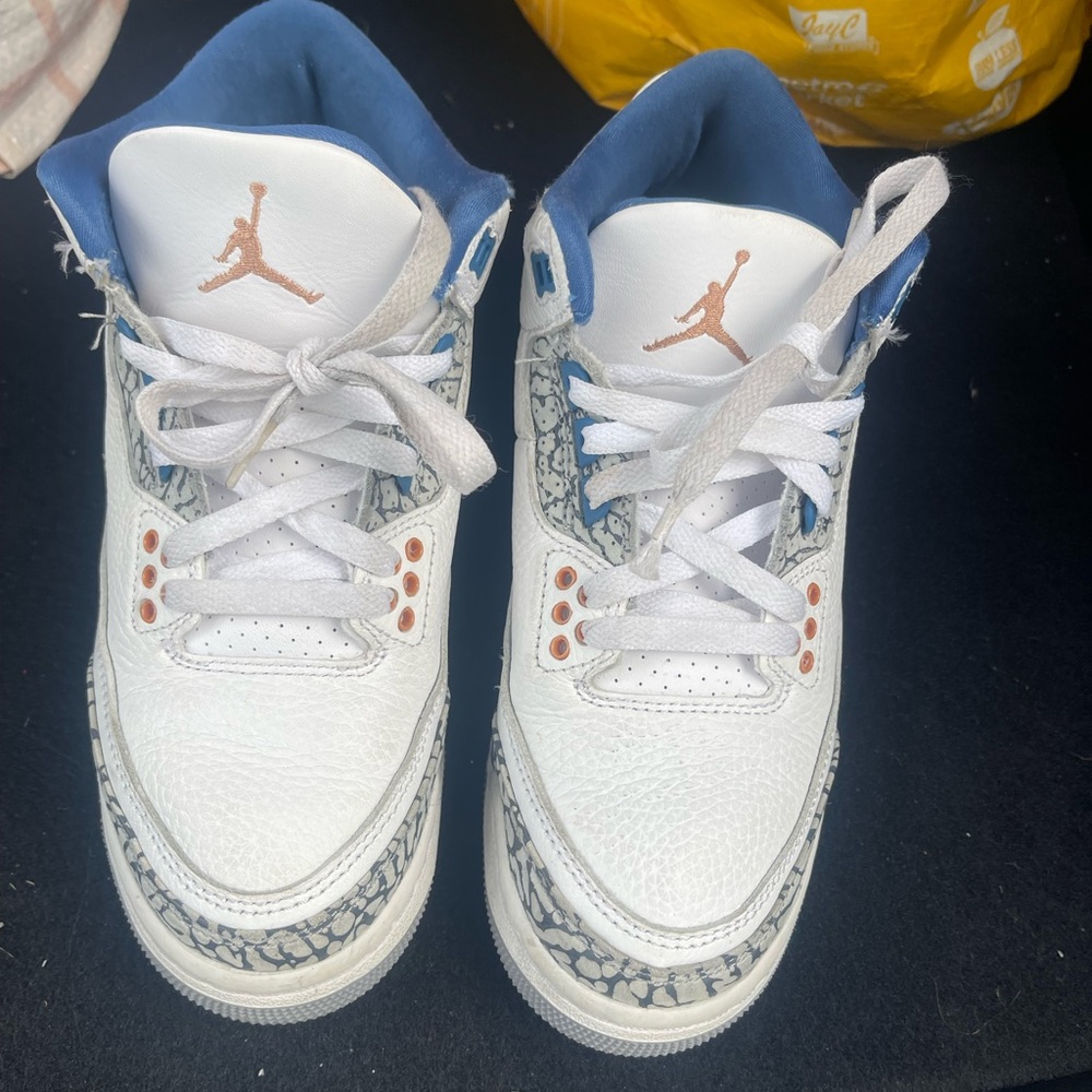 Jordan Kids White and Blue Sneakers